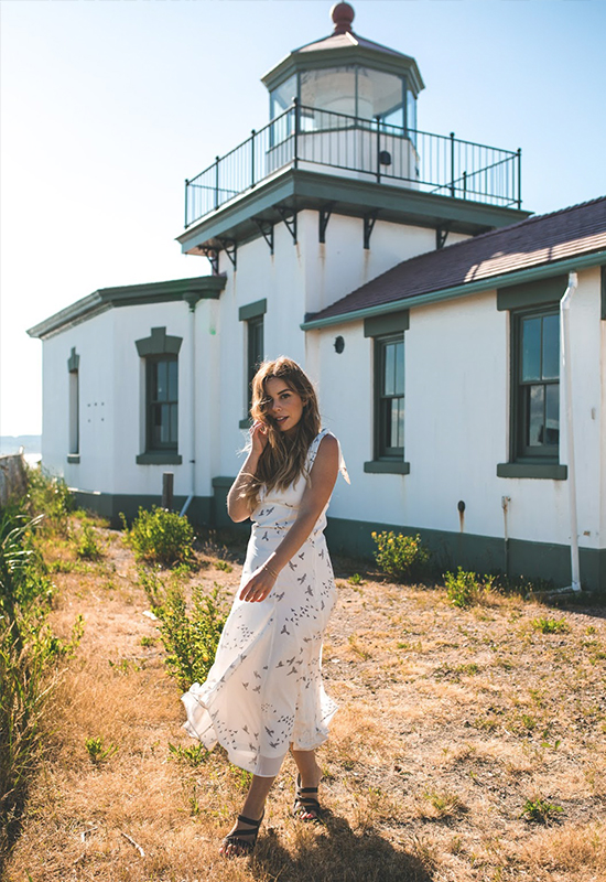 Denim Jacket + White Dress